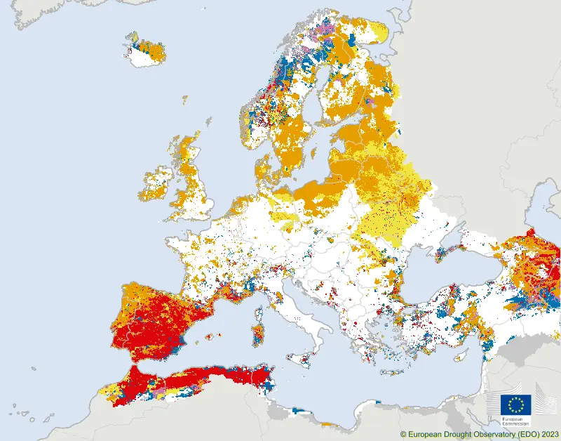 Map of Current Droughts in Europe (May 2023)