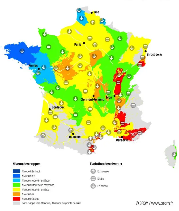 Groundwater in France (June 1st, 2023) 