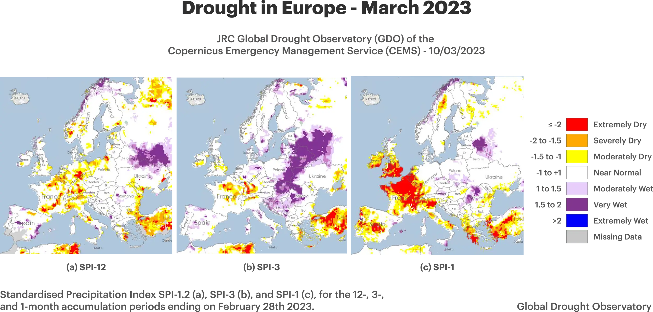 Figure 1: European drought indicator in 2022